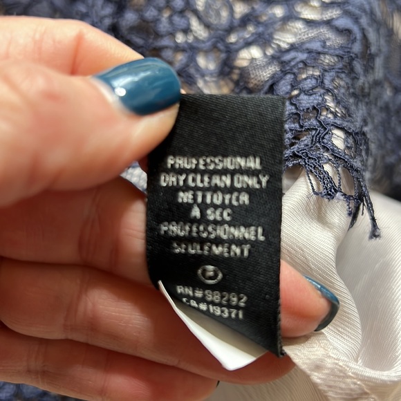 Tibi Navy Lace Long Sleeve Sheath Dress Size 4 - Picture 14 of 15